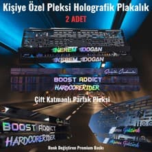 2 Adet Kişiye Özel Holografik Yazılı Piano Black Pleksi Plaka Altı Her Araca Uygun Oto Plakalık