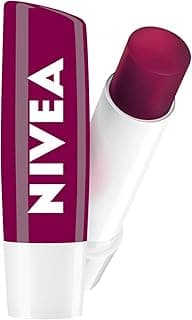 NIVEA Böğürtlen Dudak Bakım Kremi 4.8 gr, 24 Saat Nemlendirme,Böğürtlen Kokusu,Işıltılı Renk,Mineral Yağı İçermez