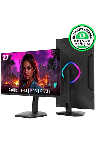 Gamepower Lunis L50 27'' 240Hz 0.5Ms VA FHD RGB Pivot Gaming Monitör (Ölü Pikselde Anında Değişim)