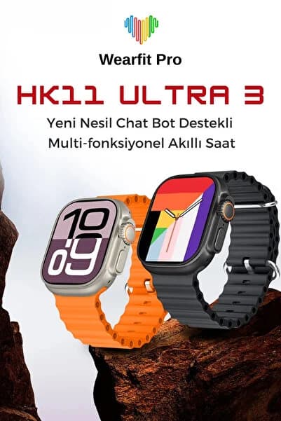 Wearfit Pro HK11 Ultra3 Yeni Nesil Chat Bot Destekli Yeni Özelliklere Sahip 49mm Amoled Ekran Akıllı Saat