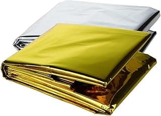 2 Adet Soğuk Ve Sıcak Tutan Çift Taraflı Acil Durum Battaniyesi 130cm x 210cm