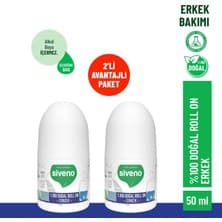 Siveno %100 Doğal Roll-On Erkek Deodorant Bitkisel Leke Bırakmayan Vegan 50 ml X2 Adet