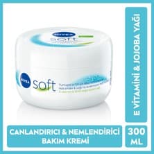 Nivea Soft Nemlendirici Bakım Kremi 300ml, Jojoba Yağı, Hızlı Emilir, Yağlı His Bırakmaz, El Yüz Vücut