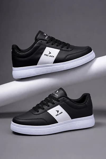 Siyah Beyaz Günlük Ortopedik Sneaker Erkek Spor Ayakkabı - PJ732