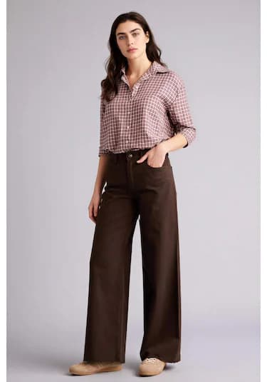Defacto %100 Pamuk Wıde Leg Normal Bel Gabardin Pantolon E4381AX25SP Kahve