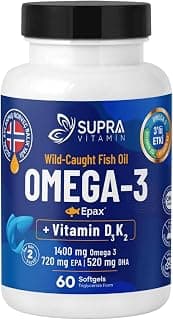 Supra Protein Epax Omega-3 Balık Yağı 2000 mg Balık Yağı + Vitamin D3 & K2, 60 Kapsül