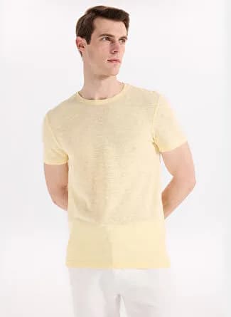 Fabrika Sarı Erkek Pamuklu T-Shirt F6SM-TST 2900