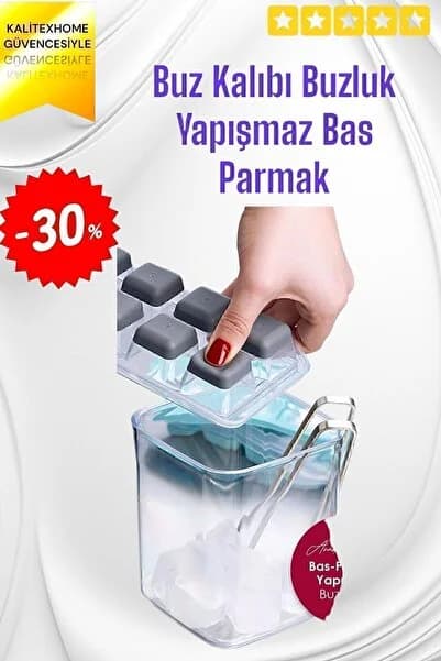 Genel Markalar Buz Kalıbı Buzluk Yapışmaz Bas Parmak 64 x 32 Plastik TR Pembe