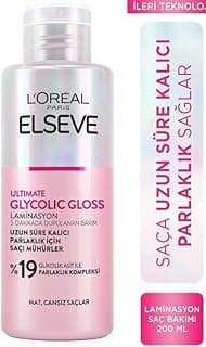 L'Oreal Paris Elseve Glycolic Gloss Parlaklığı Saça Mühürleyen Laminasyon 5 Dakikada Durulanan Bakım 200 ml