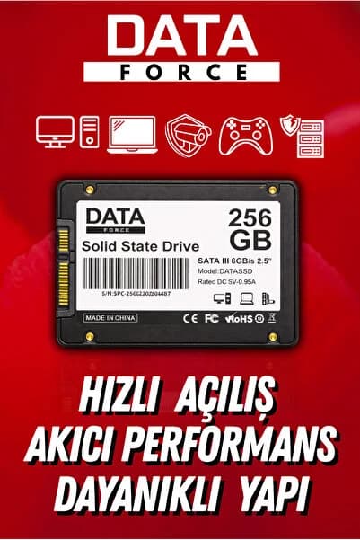 256GB SSD 2.5” SATA III – Hızlı Açılış, Sessiz
