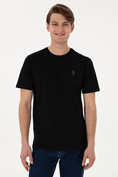 U.S. Polo Assn. Erkek Regular Fit Bisiklet Yaka Siyah Tişört 50299544-VR046