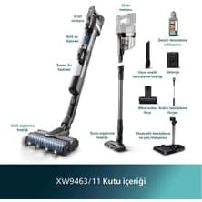 Philips 9000 Serisi AquaTrio Kablosuz Dikey Süpürge, Otomatik Temizleme ve Şarj İstasyonu, AquaSpin Başlık, PowerCyclone Aqua, XW9463/11
