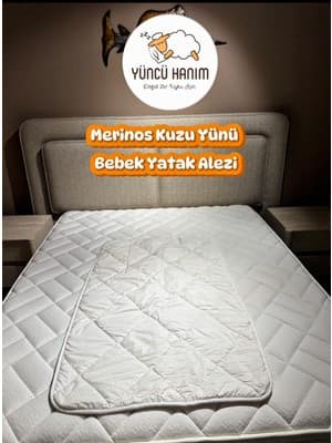 Merinos Kuzu Yünü Bebek Yatak Pedi, Yatak Koruyucu, Yatak Şiltesi (%100 Merinos Kuzu Yünü)
