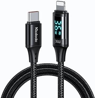 Mcdodo Ca-1030 36W Type-C To Lightning Dijital Göstergeli Data-Şarj Kablosu 1.2M, Siyah