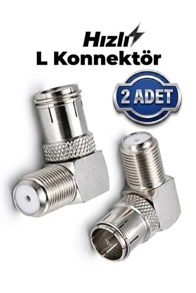 Derwell 2 Adet Hızlı F Konnektör L Fiş 90 Derece Anten Başlığı Quick Fiş Için F Connektör Rg6 Rg5 L Anten Başlığı Quick Fiş 2 Tane Geçmeli Uydu Kablosu Konnektörü