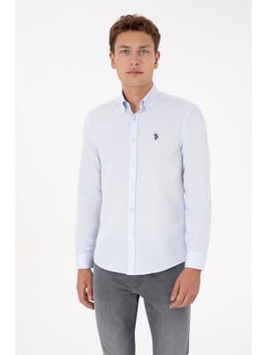 U.S. Polo Assn. Erkek Açık Mavi Uzun Kollu Basic Gömlek 50316723-VR003