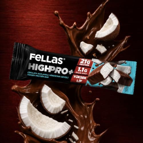 Fellas Çikolata Kaplı HighPro+ Protein Bar - Hindistan Cevizli (50g)