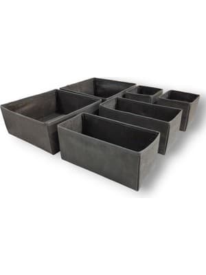 Balkan Room Antrasit 6'lı Çekmece Içi Düzenleyici Organizer Set - Çok Amaçlı Dolap Içi Kutu Seti