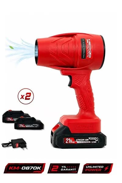 KİMMEER PLUS 21V Turbo Hava Üfleyici Fan, Yaprak Üfleme, Araba ,Cam ,Su Lekeleri Kurulama Fanı
