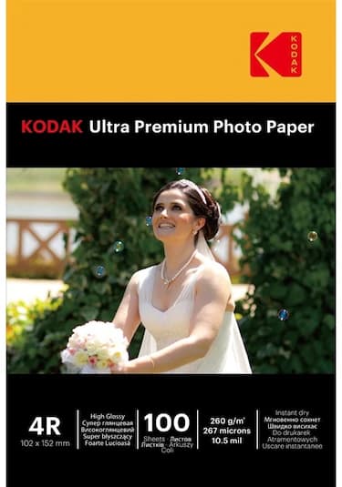 Kodak Ultra Premium 4R 10X15Cm 100'Lük 260G Parlak Fotoğraf Kağıdı