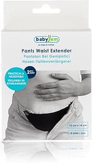 Babyjem Hamile Pantolon Bel Genişletici, 2'li Siyah Beyaz