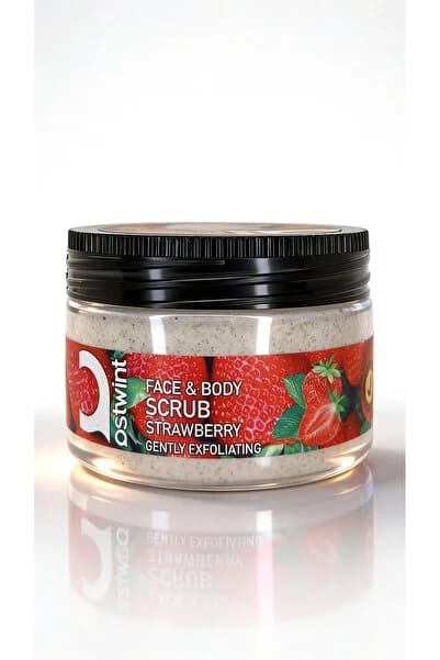 Ostwint Yüz ve Vücut Peeling Scrub Çilek 300 ml, Cilt Temizleyici, Pürüssüzleştirici, Dolaşımı Hızlandırıcı