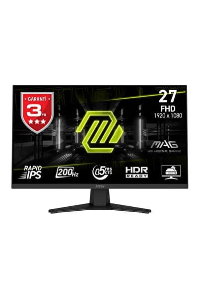 MSI MAG 274F 27″ 200Hz 0.5ms Adaptive Sync Full HD Flat Rapid IPS Gaming (Oyuncu) Monitör