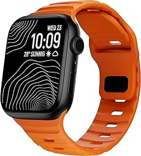 Apple Watch URUCHI Yumuşak Silikon Su Geçirmez Watch Band, Apple Watch Ultra Kordonları ile uyumlu 49/45/44/42 mm, iWatch Serisi 8 7 6 5 4 3 2 1 SE Ultra için Erkek Kadın Spor Kordonu