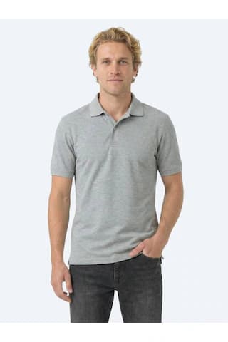 Kip Antrasit Düz Polo Yaka Pamuk Karışımlı T-shirt Antrasit