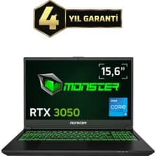 Monster Abra A5 V21.5 Intel Core i5 12450H 16 GB RAM 500 GB SSD 4 GB RTX 3050 FreeDOS 15,6" 144 Hz Oyun Bilgisayarı
