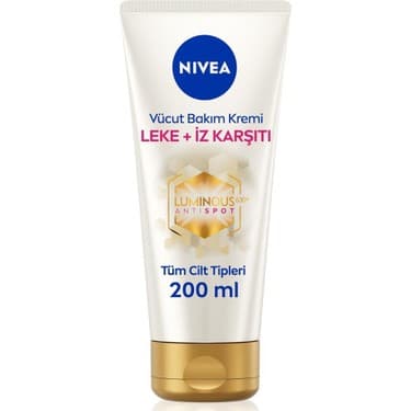 Nivea Vücut Bakım Kremi - Leke ve İz Giderici, 200 ml, Unisex, Cilt Tonunu Eşitleyen, 48 Saat Süren Nemlendirme