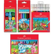 Faber-Castell Faber Castell Boya Seti (12'li Kuru Boya + 12'li Keçeli Kalem + 1