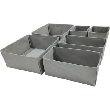 Balkan Room 6'lı Gri Çekmece Içi Düzenleyici Organizer Set - Çok Amaçlı Dolap Içi Kutu Seti