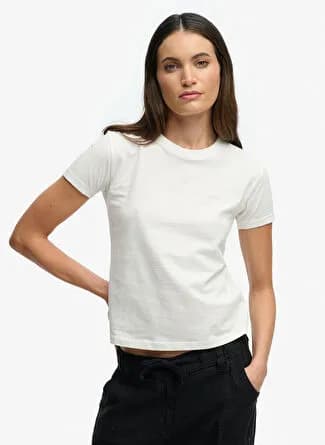 Superdry Kırık Beyaz Kadın %100 Pamuk T-Shirt W1011346A
