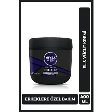 NIVEA Men El Ve Vücut Kremi Deep Impact 400ml, Nemlendirici