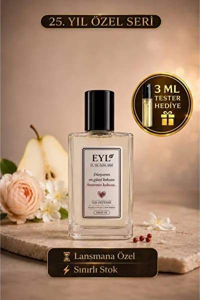 EYL COSMETIC ANNEMİN KOKUSU %25 Esans EDP 50 ml Kadın Parfüm Temiz Pudramsı Çiçeksi Koku