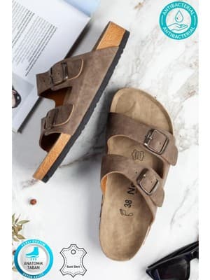 Neon Shoes Madrid Unisex Ortopedik Tabanlı Terlik Çift Bantlı Tokalı Günlük Rahat Ev & Dışarı Terliği