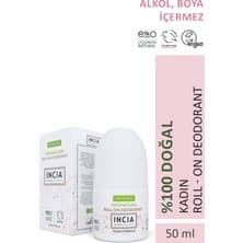 INCIA %100 Doğal Roll On Deodorant Kadınlar İçin Ter Kokusu Önleyici Leke Yapmayan 50 ml