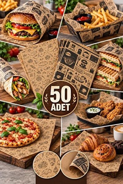 BEYZANA Kendinden Desenli Yağlı Kağıt | 50 Adet Vintage Gazete Desen Sunum Kağıdı | Vintage Yağlı Kağıdı