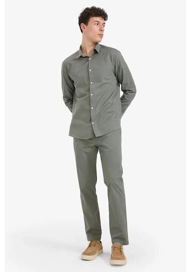 Defacto Regular Fit Normal Kesim Cepli Düz Paça Chino Pantolon D7349AX25SP Haki