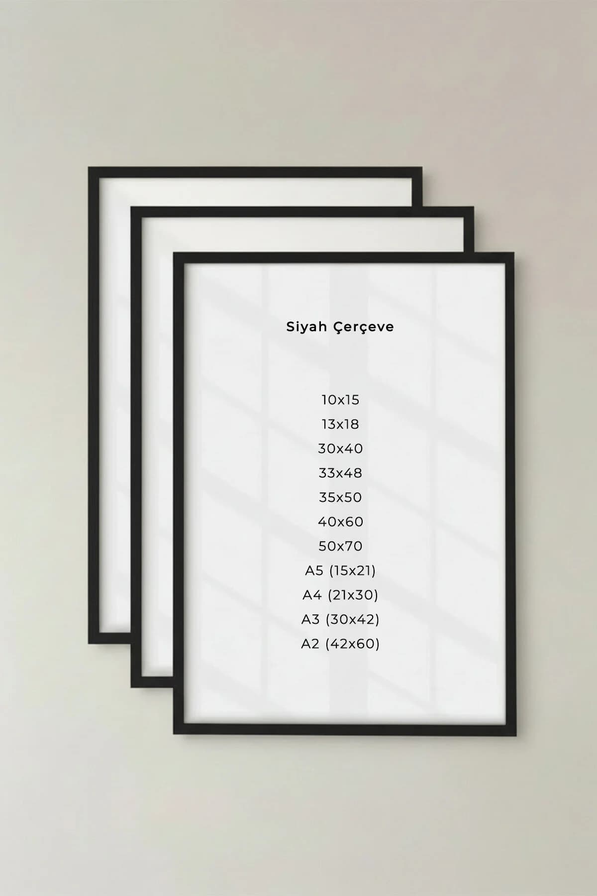 Zevahir Home 3 ADET Siyah Duvar Çerçevesi – Poster ve Fotoğraf Çerçevesi Salon Siyah Tablo, Bebek Odası Çerçeve