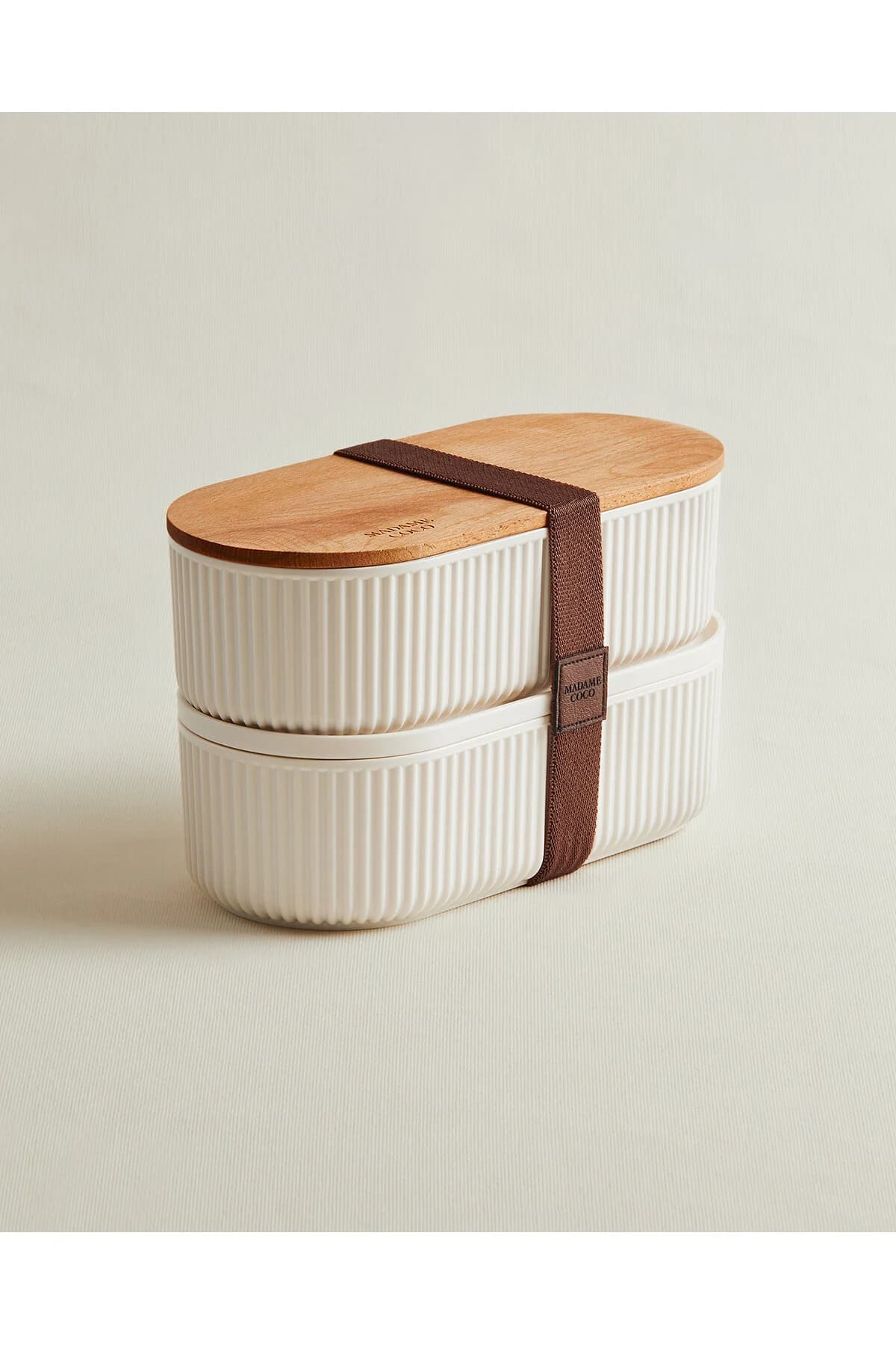 Madame Coco Magou 2'li Ahşap Kapaklı Lunch Box - 2x1000 ml
