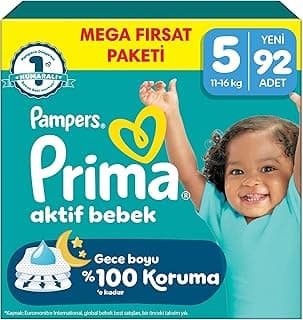 Prima Aktif Bebek Mega Fırsat Paketi 5 Beden 92 Adet