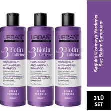 URBAN Care Expert Biotin ve Kafein Şampuan 3 Adet 350 ML Koruyucu Etki ile Hızlı Uzama Sağlar