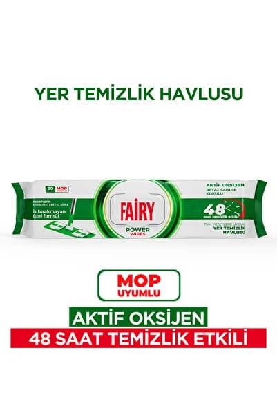 Yüzey Temizlik Havlusu Mop Beyaz Sabun 50li