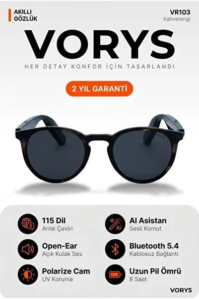 VR103 Yapay Zeka Akıllı Gözlük 115 Dil Çeviri Bluetooth Açık Kulak Müzik Polarize Güneş Gözlüğü