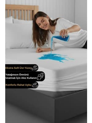 Micro-fitted %100 Sıvı Su Geçirmez Tek-çift Kişilik Full Kenar Çarşaf Yatak Alezi Koruyucu Çocuk 140x200 cm