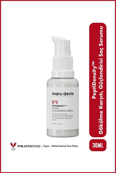 Maru.Derm PeptiDensity™ Dökülme Karşıtı Peptit Saç Serumu | Saç Yoğunlaştırıcı Etkili ve Saç Derisi Güçlendirici Serum 30 ML