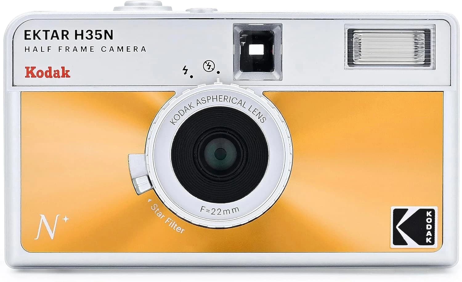 KODAK EKTAR H35N Yarım Çerçeve Film Kamera, 35 mm, Yeniden Kullanılabilir, Odaksız, Ampul Fonksiyonu, Dahili Yıldız Filtresi, Kaplamalı Geliştirilmiş Lens (Film ve AAA Pil Dahil Değildir) (Cam