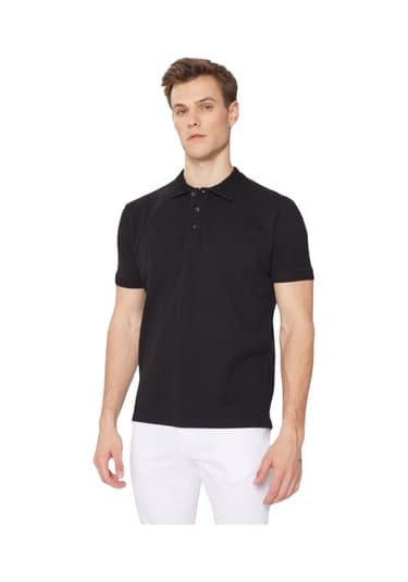 Ac&Co / Altınyıldız Classics Erkek Siyah Slim Fit Dar Kesim Polo Yaka Tişört 4A4820200001SyhXL Siyah